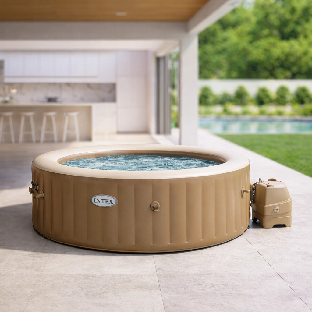 Spa gonflable Jackbo 6 places avec couverture incluse, 120 jets, usage extérieur