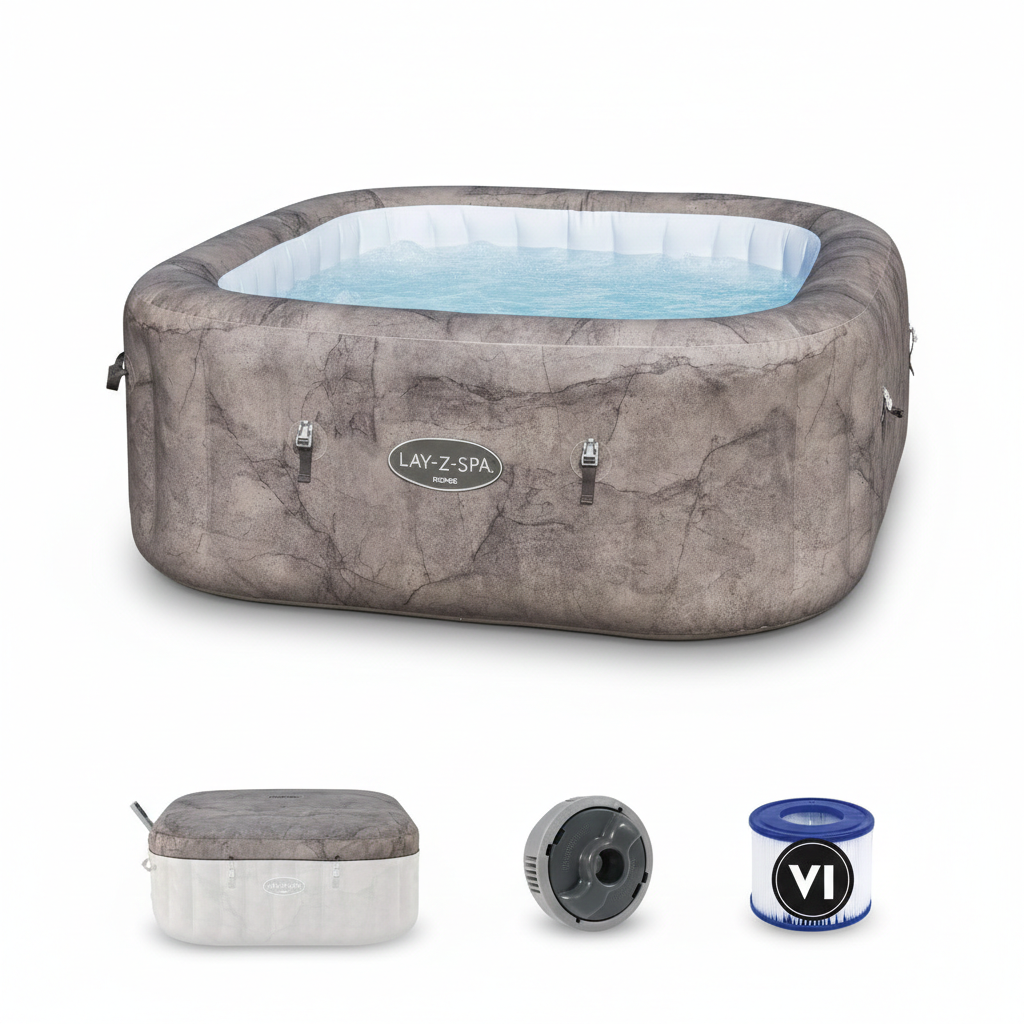 Spa Gonflable Bestway Rome Smart AirJet 6001K – 6 Places – 1.80m – Marbre Brun