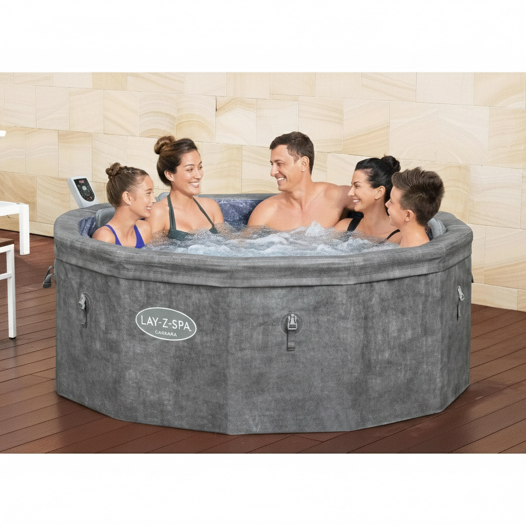 Spa Gonflable Bestway 6001V – 4-6 Places – 1.70m x 65cm – Gris Anthracite Moderne