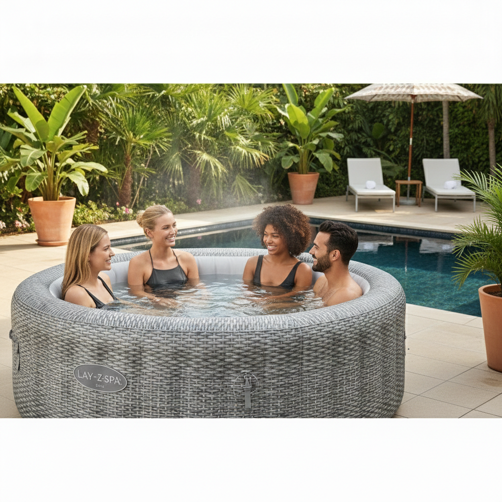 Spa Gonflable  Palm Springs – 4-6 Places– Gris Moderne